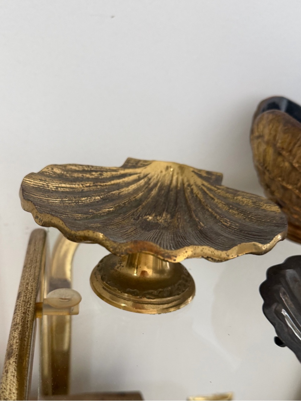 Brass Shell Trinket Dish - Gold Tone